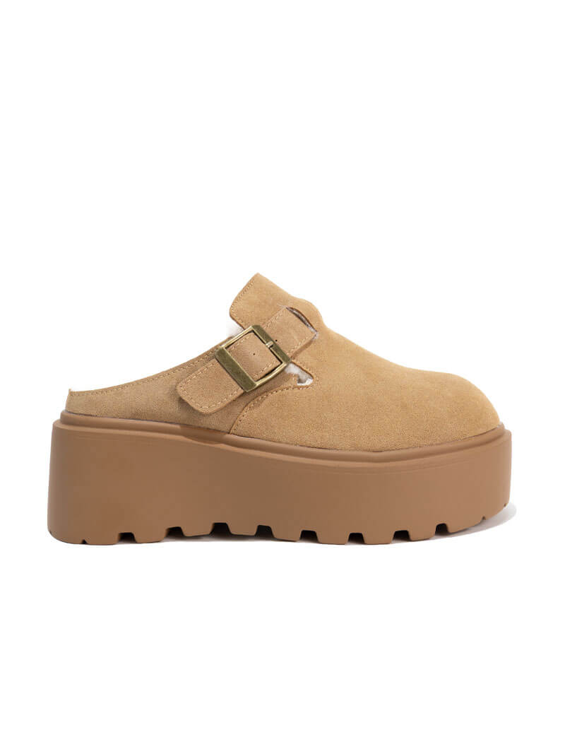 Sabots à plateforme en cuir